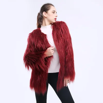 

New Women's European and American Long Hair Imitation Fur Coat Explosion Style