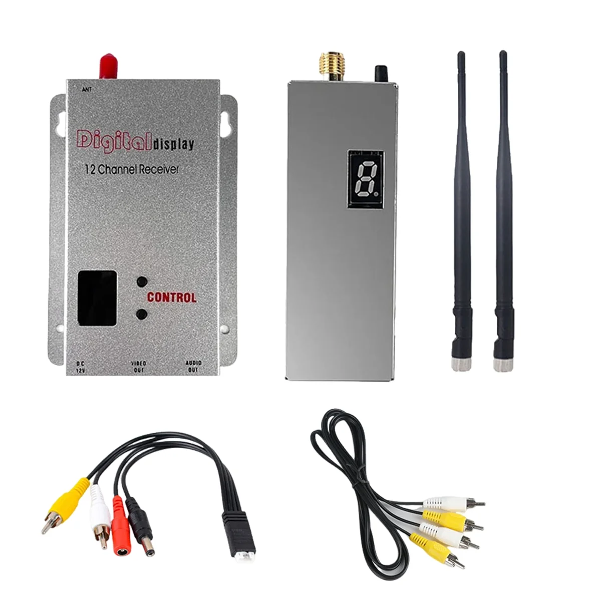 FPV 1 2G 6 Вт VTX-передатчик 8 каналов + 5 12-канальный приемник VRX 2 антенны 0 МВт/25 МВт/800