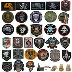 Значки с черепами из ПВХ, искусственная кожа, вышитый крючок, светящаяся в темноте нашивка для кепок, рюкзаков, курток, одежды