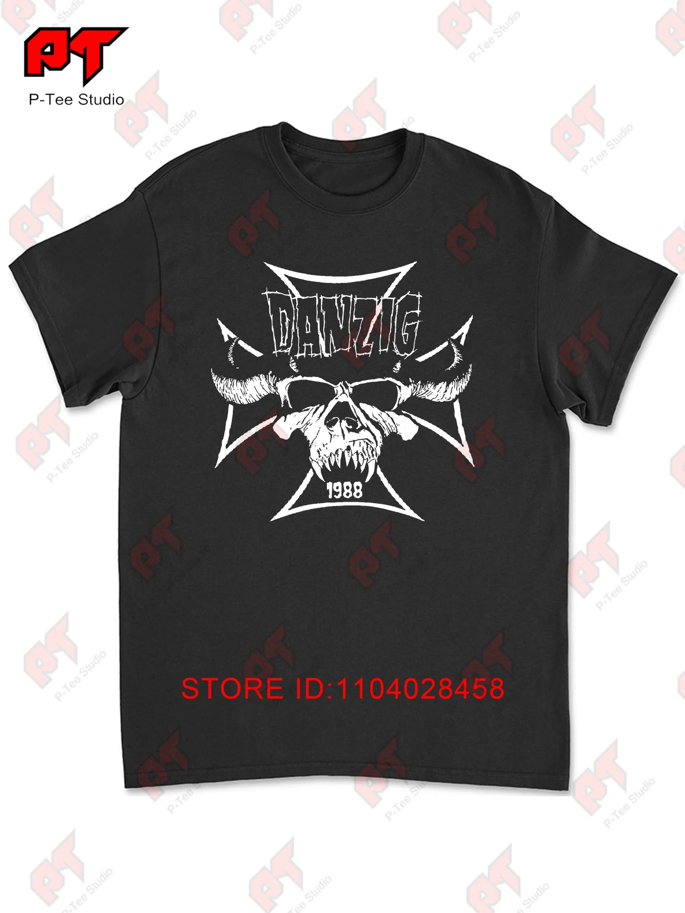 Фото Футболка Merchmoment Danzig Steer Skull L S, черная, новая №1