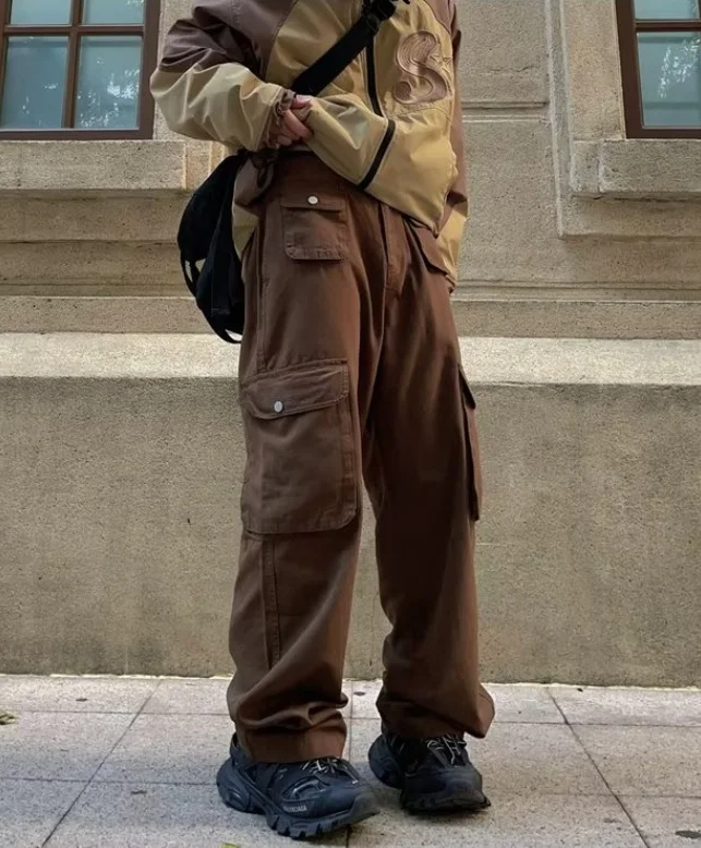 

Уличные комбинезоны R1DGE для мужчин и женщин, лето 2022, модные брендовые прямые свободные повседневные штаны для бега с большими карманами и ш...