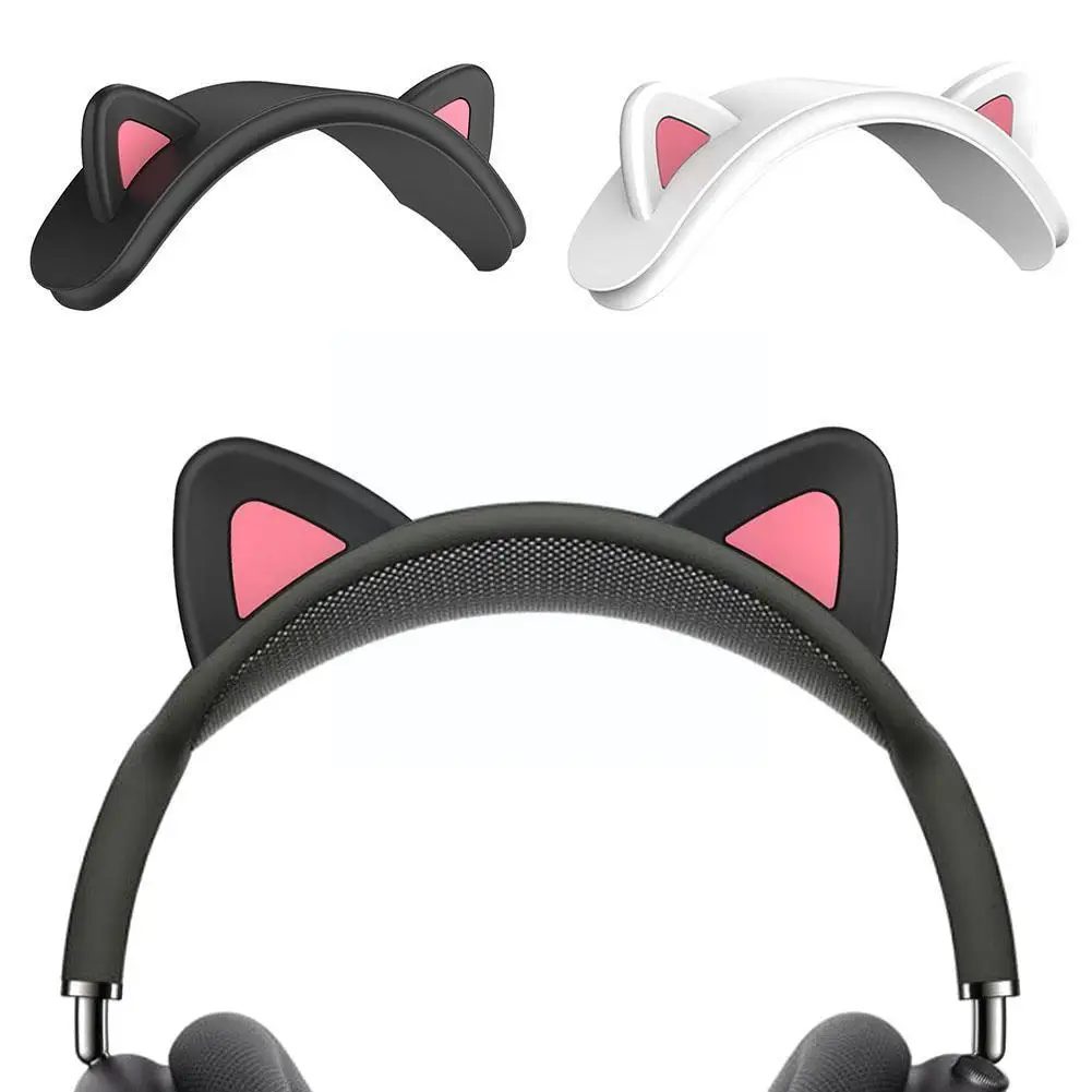 Повязка на голову с милыми кошачьими ушками для Apple AirPods Max, мягкие силиконовые протекторы для наушников, комфортная подушка, защитная накладка на верхнюю часть Sle Z5G0