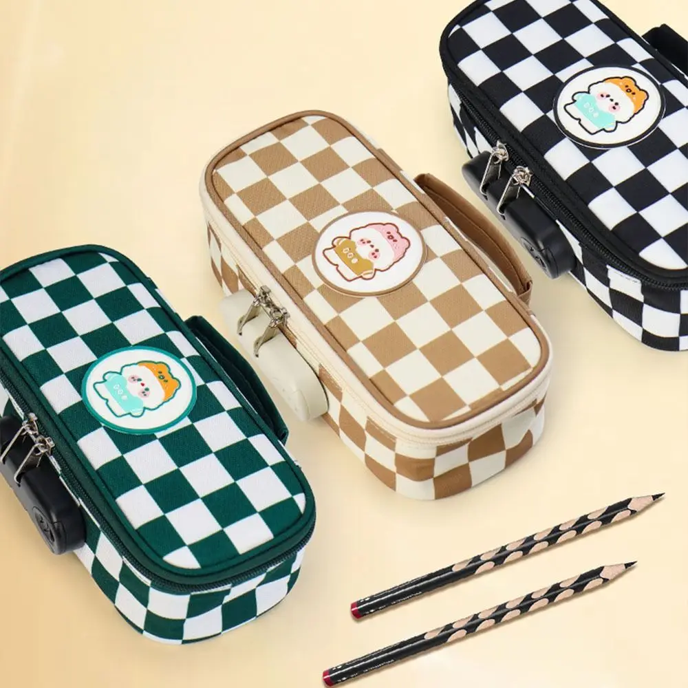 

Модная Шахматная ручка с замком паролем, фоторучка, сумка для карандашей большой емкости, пенал, канцелярские принадлежности, студенческие ...