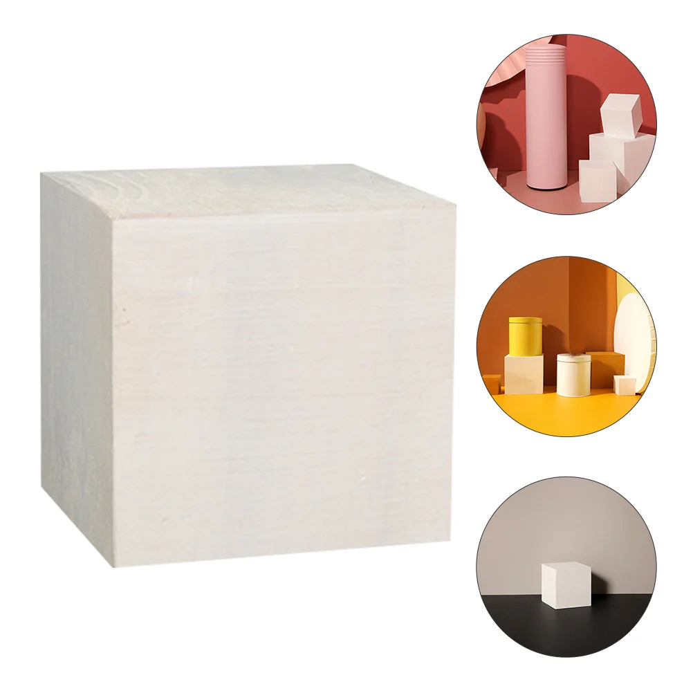 

Деревянные строительные блоки для фотосъемки, необработанные геометрические кубики, выставочные блоки, квадратные фигурки «сделай сам»