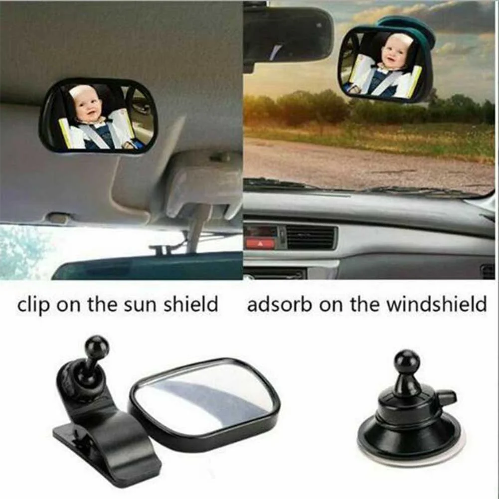 

View Mirror Rear View Interior Baby View Mirror Black Car Rearview Rear View Interior For Seat Mirror Suction Cup