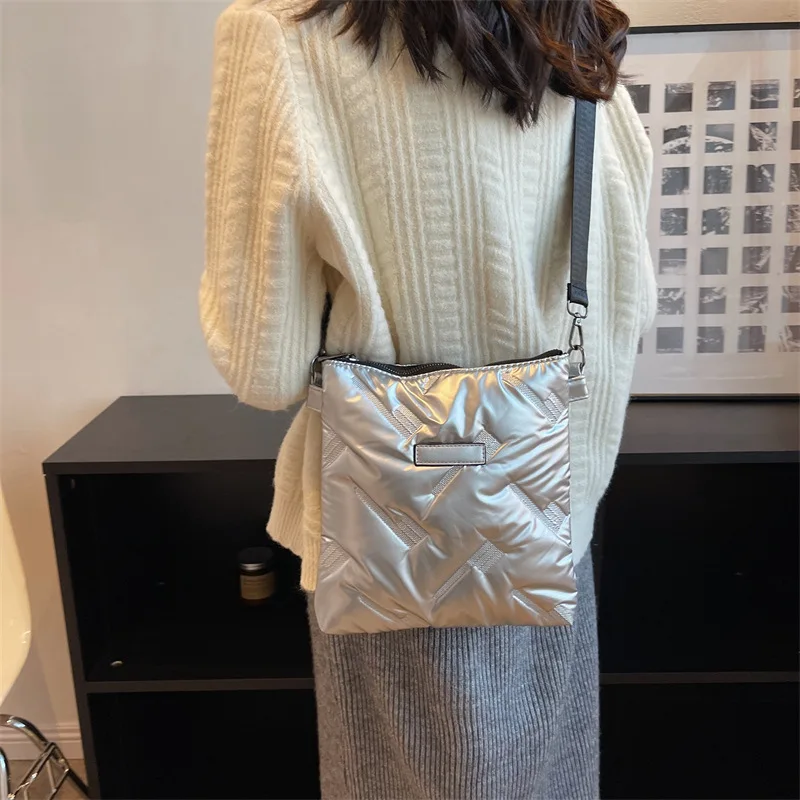 2023 Space Cotton Wide Shoulder Strap Messenger Bag Personalized Design Fashion Solid Color Women's Bag Women Purse And Handbags