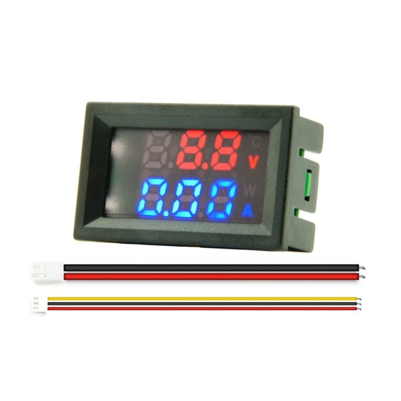 

100V 10 A for Dc Digital Voltmeter Ammeter Power Blue + Red Dual Colour LED Amp- Dual Digital VoltMeter Micro-adjustment