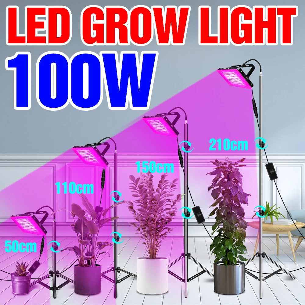 Full Spectrum Phyto Lamp Indoor Plants Hydroponic Floodlight With Stand For Greenhouse Tent Led Cultivation