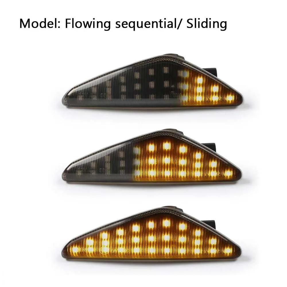 

2pc Smoked Lens Dynamic Flowing LED Side Marker Turn Signal Light For BMW X5 E70 X6 E71 E72 X3 F25 Sequential Lamp Blinker light