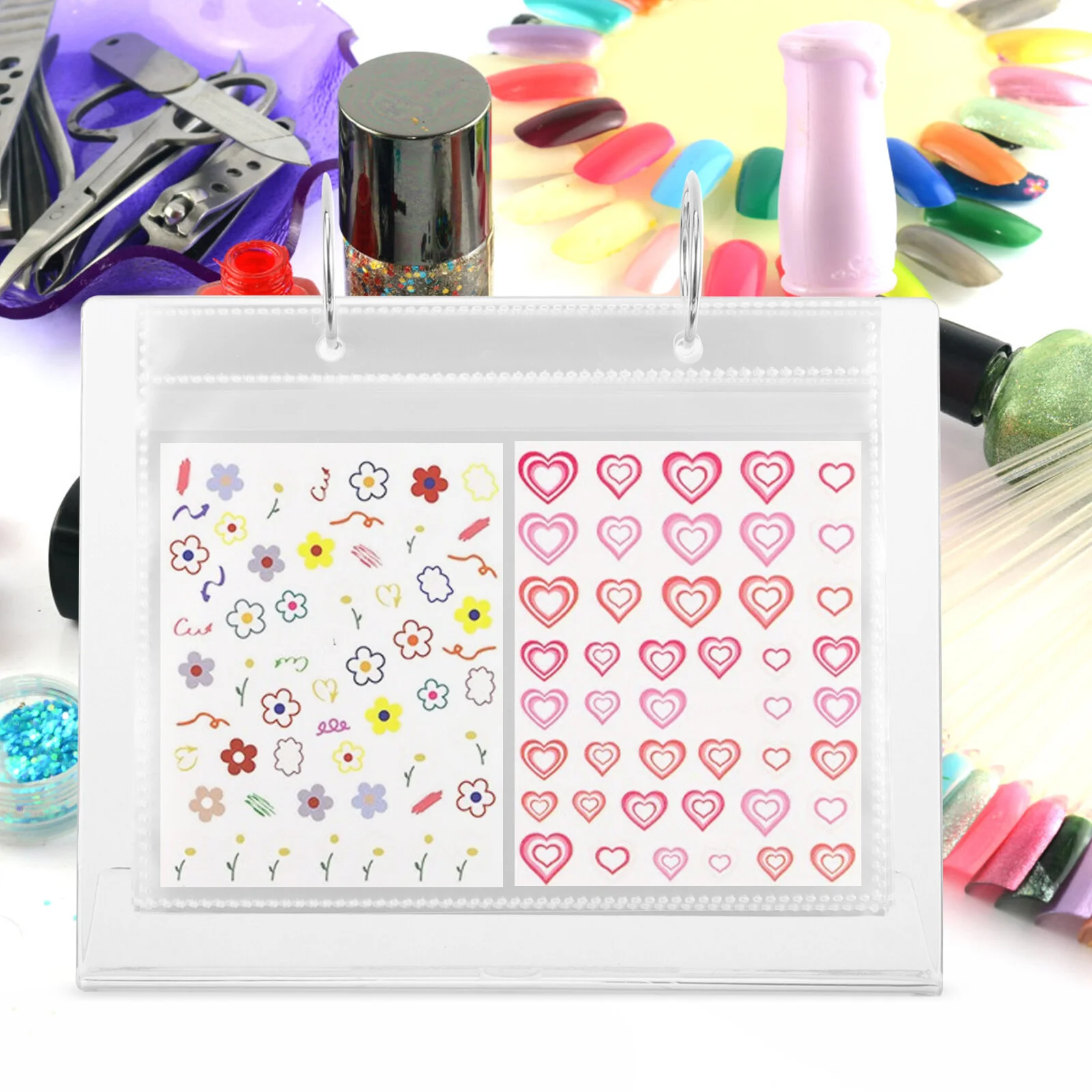 

Nail Stickers Picture Book Album Collecting Nail Decal Storage Booklet Decals Acrylic