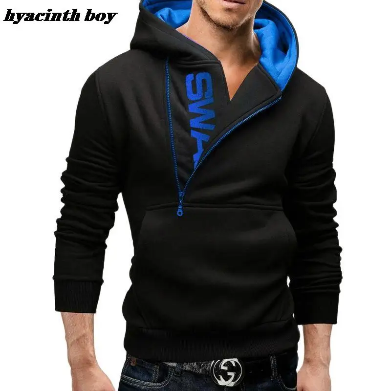 

Толстовка мужская однотонная на молнии с надписью