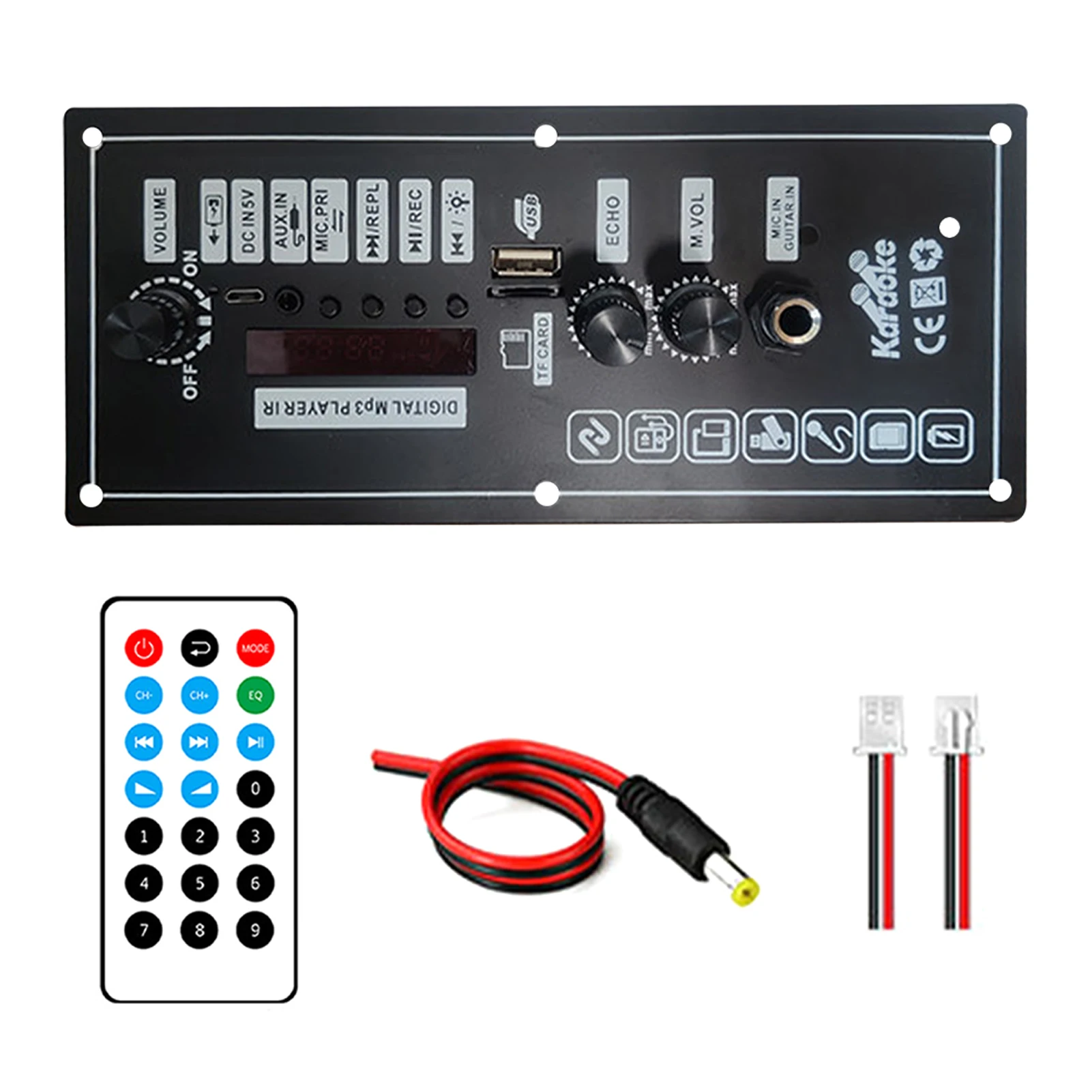 

Single Channel Phone Audio Amplifier Board FM Radio Computer HIFI Sound Bluetooth-compatible TF Card U Disk Easy Install