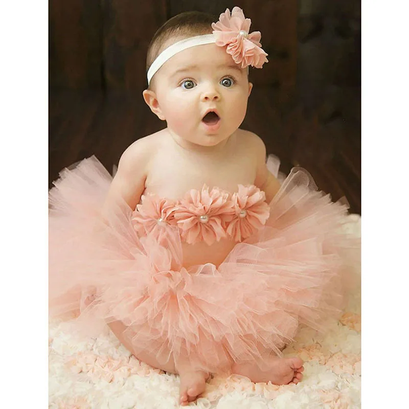 

Hot Sale Baby Girl Tulle Skirt And Flower Headband Set Newborn Photography Props Baby Birthday Gift Photo Props Baby Gift