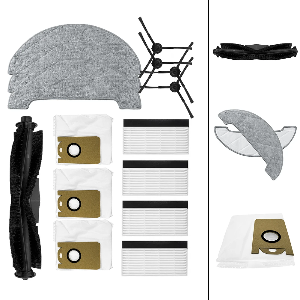 

For AIRROBO T10+ Sweeper Accessory Kit (3 Mop Pads + 3 Dust Bags + 1 Main Brush + 4 Side Brushes + 4 Filters) Household Supplies