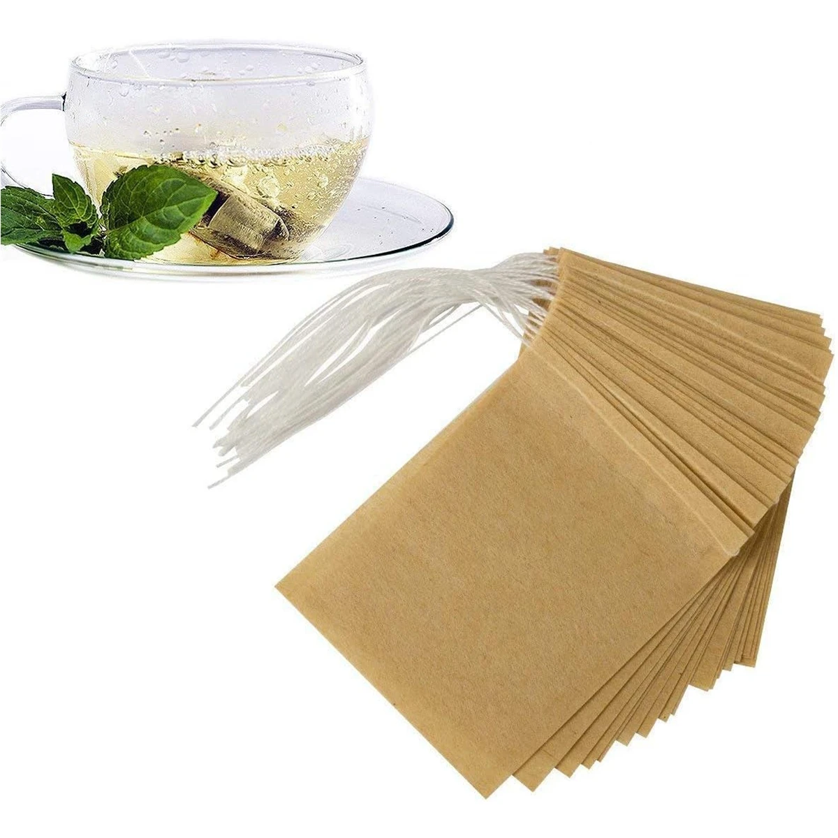 

Bags Tea Teabags Bags Filter Tea Filter Empty Natural Biodegradable Pulp Bags Loose Tea Leaf Disposable Wood Paper