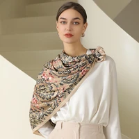 90 square scarf japan and south korea imitation silk scarf female spring and summer new floral print small square scarf