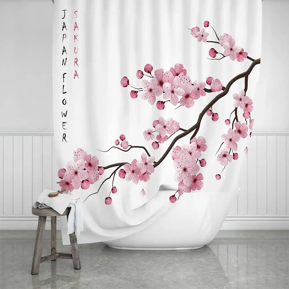 Японская цветочная душевая занавеска с цветочным рисунком азиатская японская