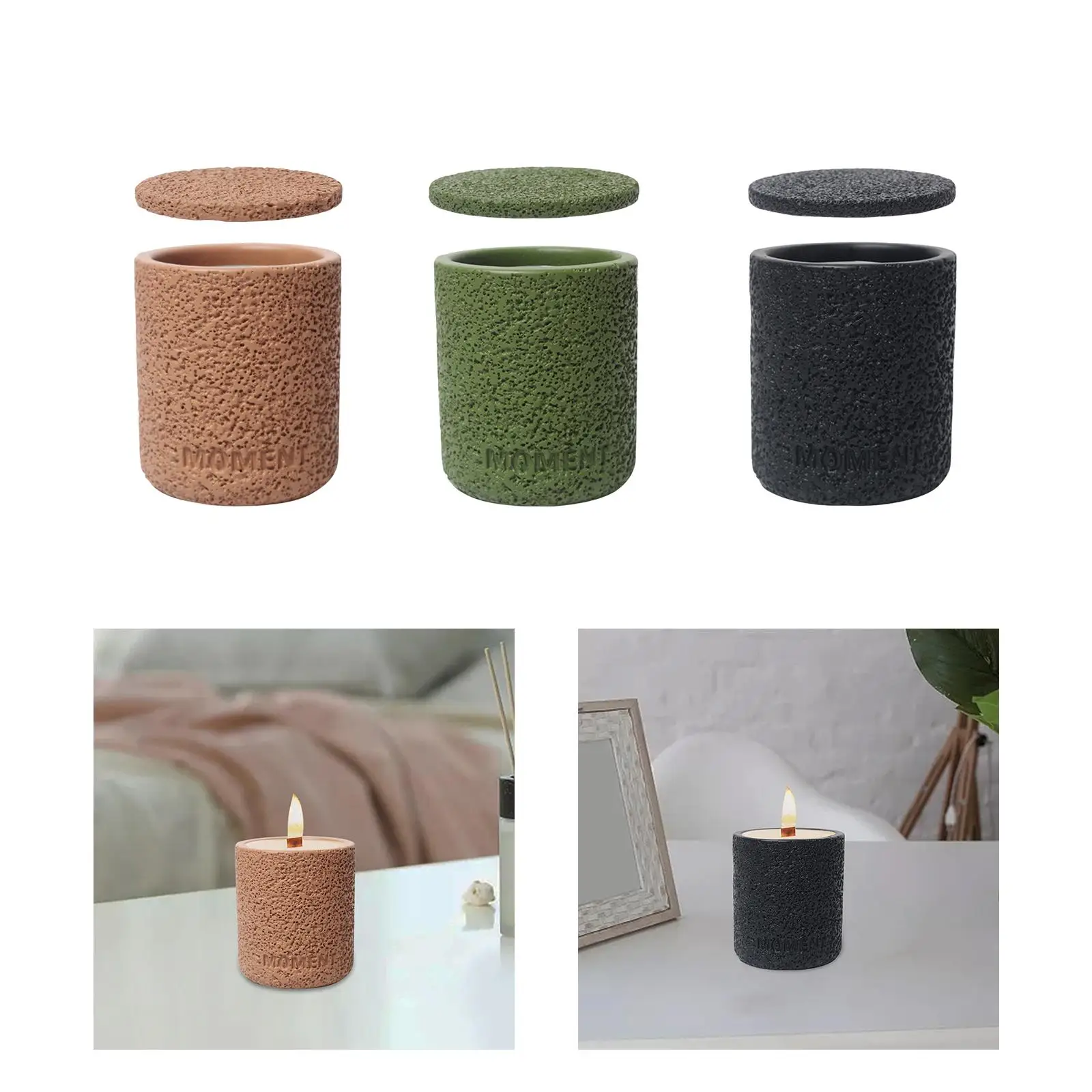 Votive Candle Holders for Table Centerpieces Festival Decorative with Lid Dining Coffee Table Cement Tea Lights Candle Holder images - 6