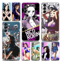 phone case for samsung s9 s10 4g s10e s20 s21 plus ultra fe 5g m51 m31 m21 tpu case bandai one piece nico%c2%b7robin