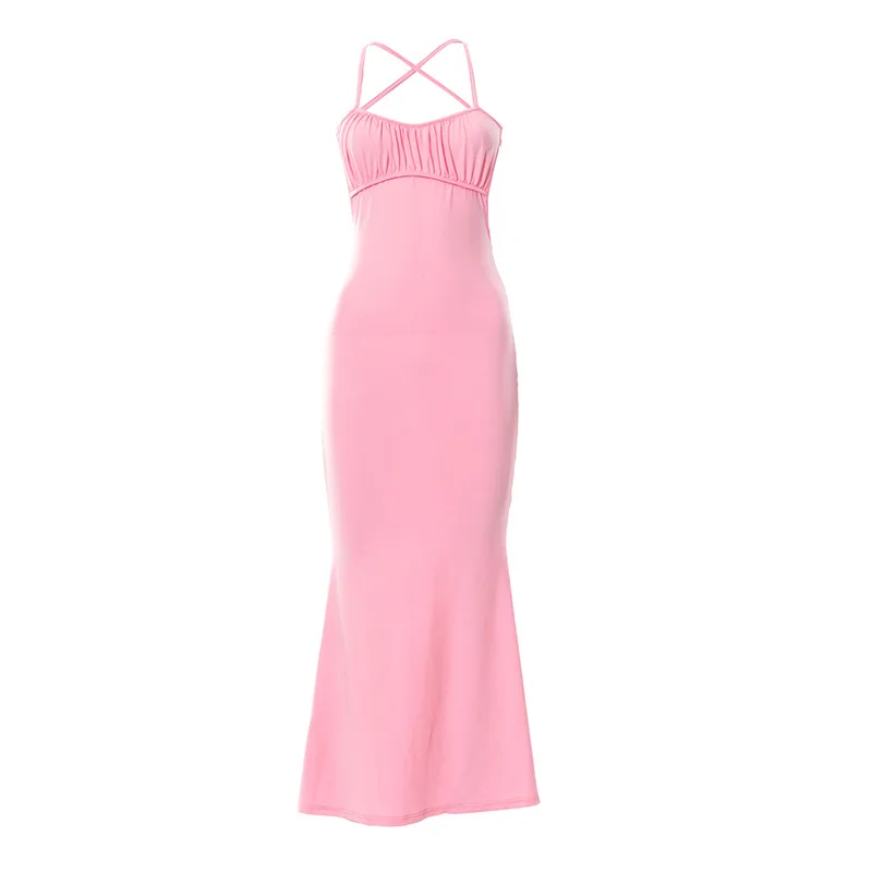 

Sexy women's clothing spring and summer new sling wrapping chest temperament self-cultivation high waist bag hip midi skirt free