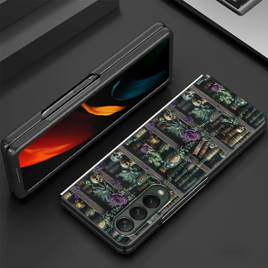 Чехол для Samsung Galaxy Z Fold 8 Ultra Z Fold 7 6 5 4 3 ZFold6 ZFold5 ZFold3 ZFold4 ZFold7, чехол для телефона, книжная полка, книги, череп (art.: 3920dcb2b0147) - 3920dcb2b0147