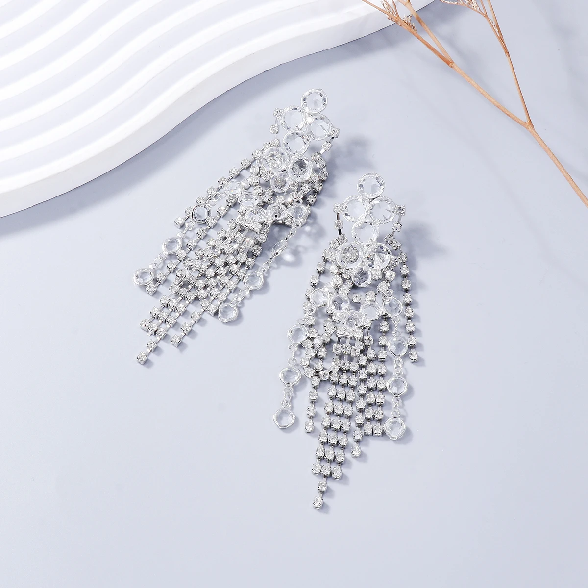 Прозрачные Серьги ZAA со стразами бриллиантовые серьги с кисточками для женщин