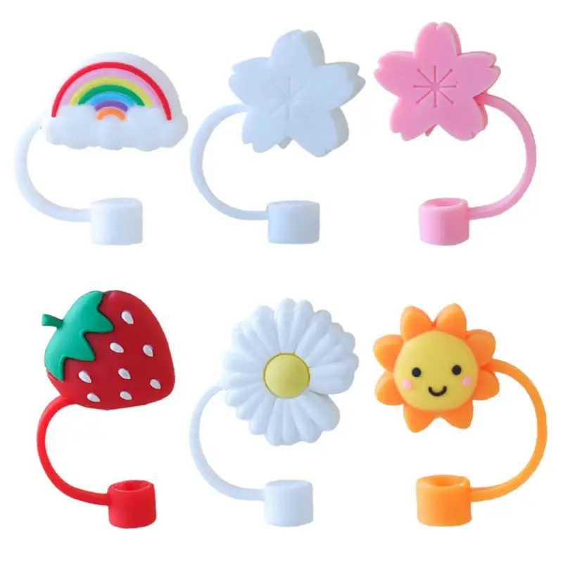 

Силиконовая пробка для трубочки, многоразовый герметичный колпачок для питьевой пыли, аксессуары для чашек, Мультяшные заглушки, наконечни...