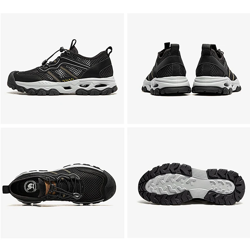 GOLDEN CAMEL Outdoor Men's Shoes 2023 Summer New Light Breathable Soft Elastic Hydrophobic Grip Urban Mesh Walking Shoes for Men