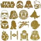 Золотые блестки диснеевские Звездные войны йода Дарт Вейдер r2d2 bb8 мандалор малыш йода теплопередача на одежду аппликация декоративная нашивка