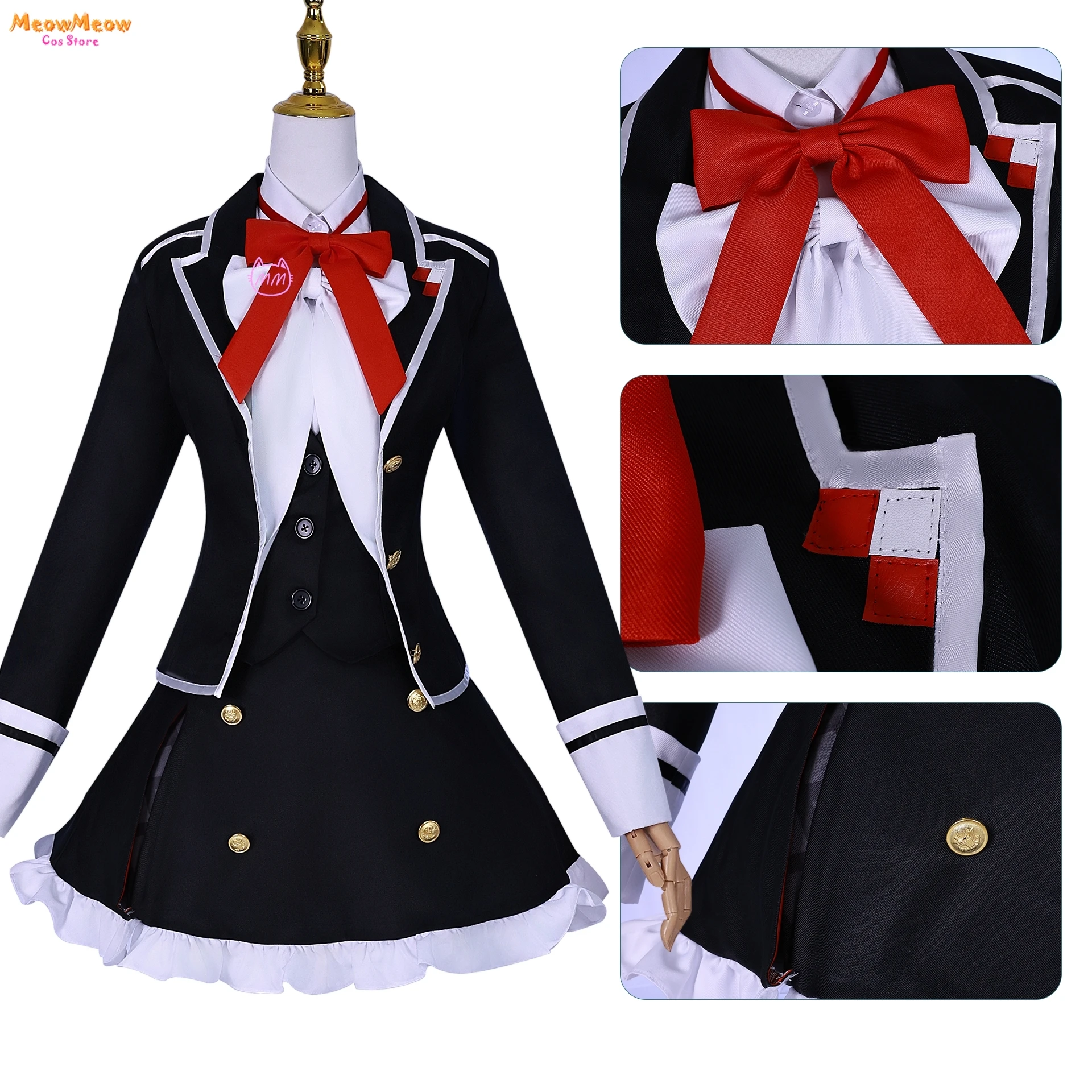 DIABOLIK LOVERS SKomori Yui Косплей Костюм Парик Хэллоуин Пальто Юбка Аниме Игра Девушки JK