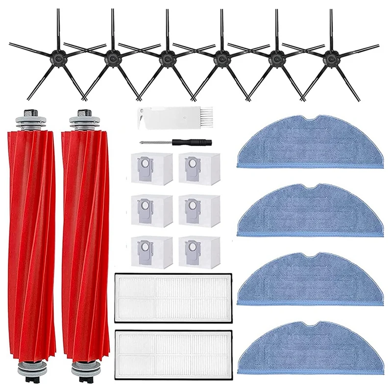 

Vacuum Cleaner Main Side Brushes HEPA Filters Dust Bags Mop Cloth Spare Parts Kit For Roborock S7 Pro Ultra/S7 Maxv Ultra