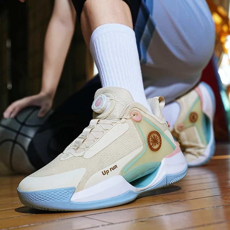 QQ-2165 Professional Mens Basketball Sneakers Elastic Band Non-Slip Training Sports Shoes Wearable ForMotion Basketball Shoes