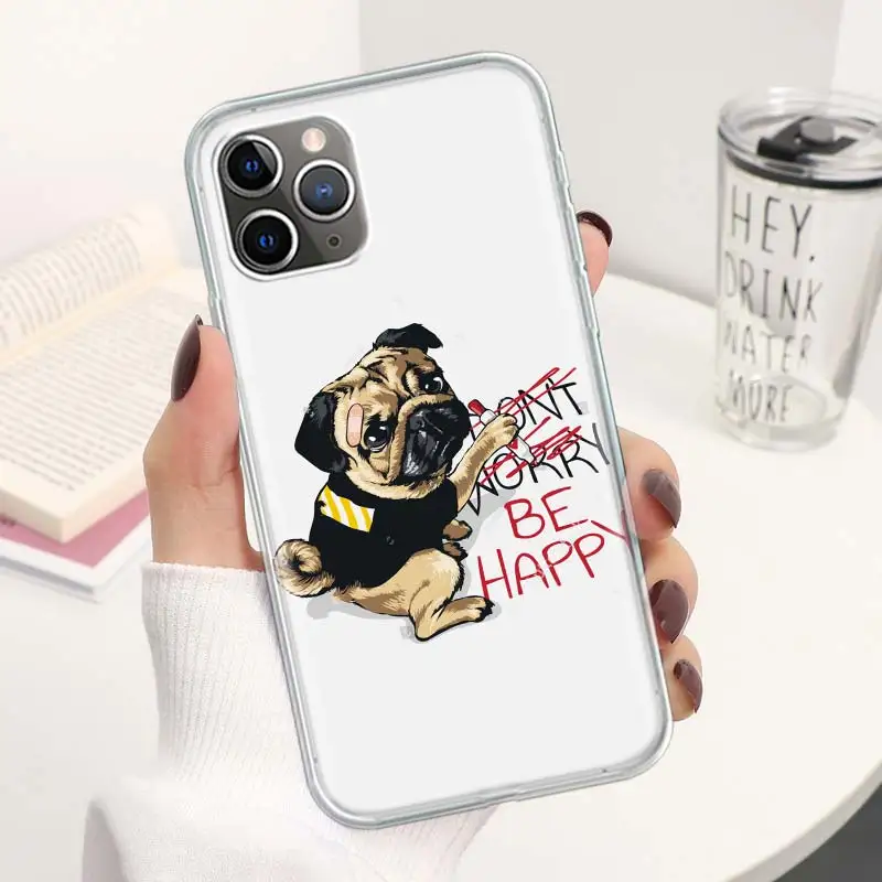 Чехол для телефона с рисунком в виде милой собаки iPhone 11 13 14 Pro Max 15 Ultra 12 Mini 7 Plus 8 + X XR