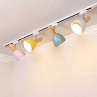 15w simple modern led track light nordic wooden ceiling track system spotlight for living room background wall bedroom kids room