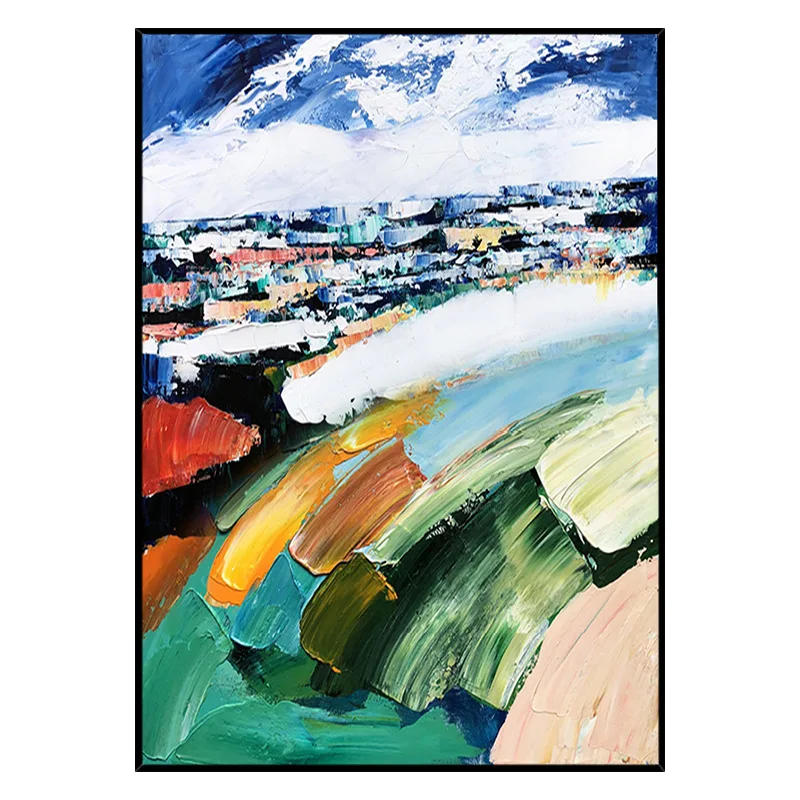 

Colorful Abstract Wall Art Hand Painted Oil Painting Cloud Landscape Painting On Canvas Wall Art For Home Decoration