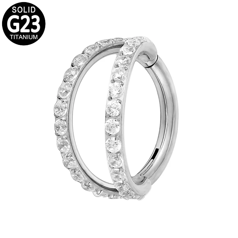 

Титановая двойная подкладка G23, серьга-гвоздик с фианитом для перегородки, Козелка, завитка ушной раковины, губ, носа, шпильки, ювелирные изд...