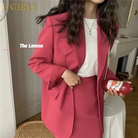 e girls 2022 spring suits single breasted blazermidi skirts 2 pieces sets women suits office lady skirt suits korean fashion