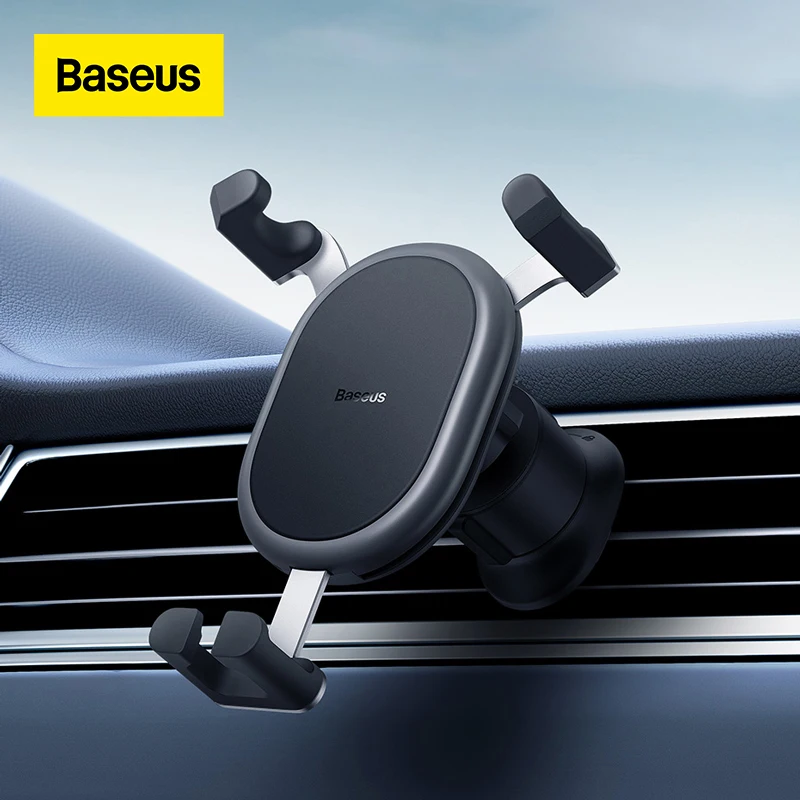 

Baseus Car Phone Holder for Car Air Vent Mount 360° Silicone Metal Gravity Mobile Phone Holder Stand for iPhone Samsung Holder