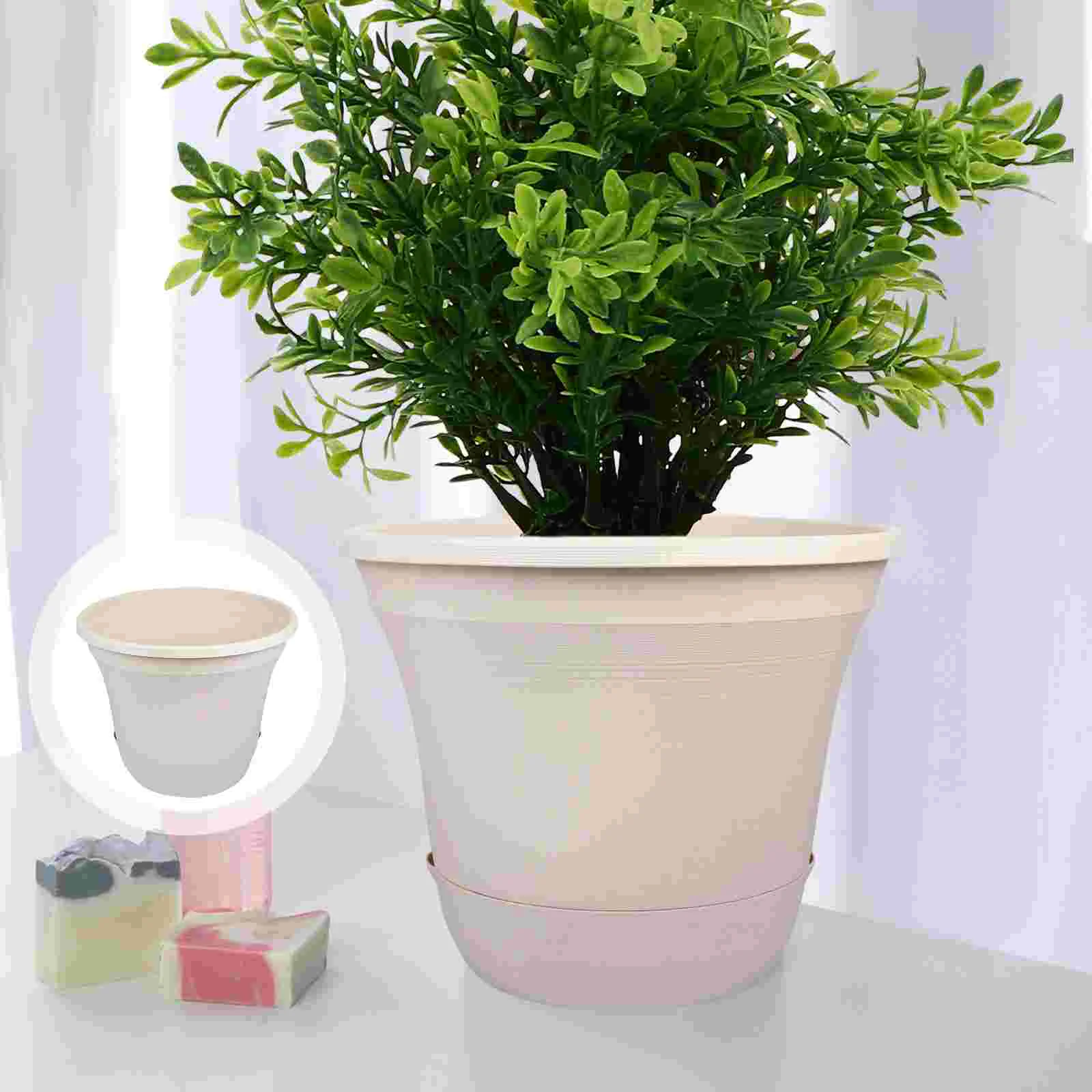 

Pots Pot Flower Planter Plastic Starting Bonsai Nursery Succulent Transplanting African Violet Round Desktop Container