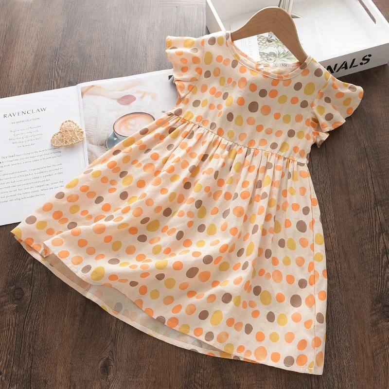 

Menoea Baby Girls Casual Dresses New New Fashion Colorful Dots Princess Dress Kids Toddler Girls Summer Clothes Outfits 2-6 Y