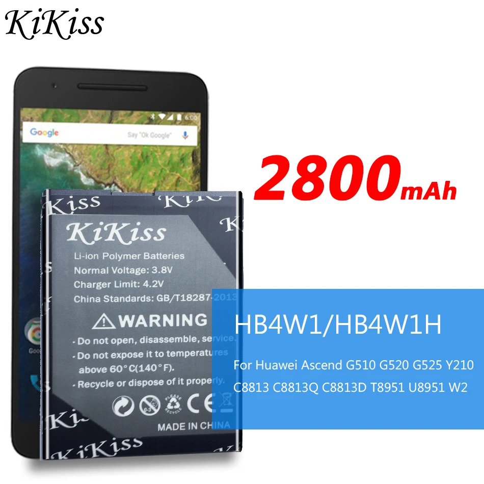

Аккумулятор для Huawei Hua wei Ascend G510 G520 G525 Y210 Y530 U8951 T8951 мобильный телефон, аккумуляторная батарея HB4W1H HB4W1 2800 мАч