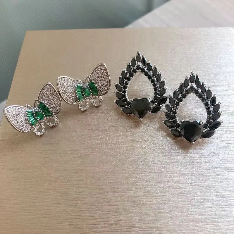 

Bilincolor Promotion Black and Butterfly Earring Set for Women