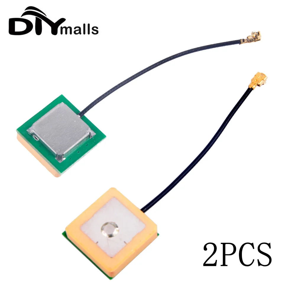 2 шт. пассивная GPS антенна IPX uFL Удлинительный кабель навигационный провод 2 дБи Усиление 15x15x6 мм