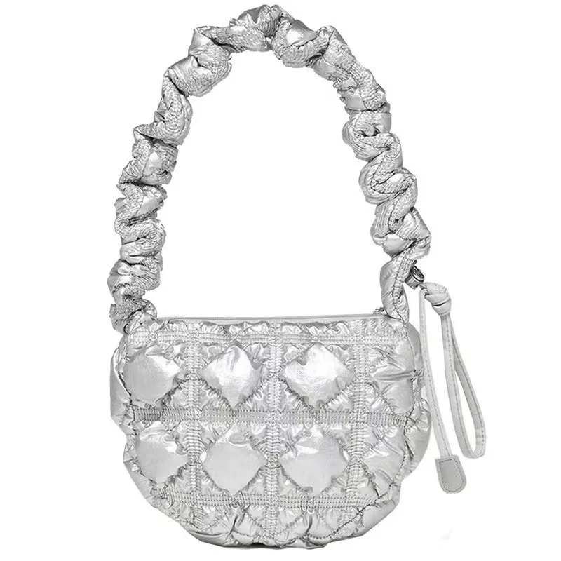 

Cloud Pleated Bag Small Bag 2023 Korean New Niche Premium Sense Silver Mini Dumpling Crossbody Bag