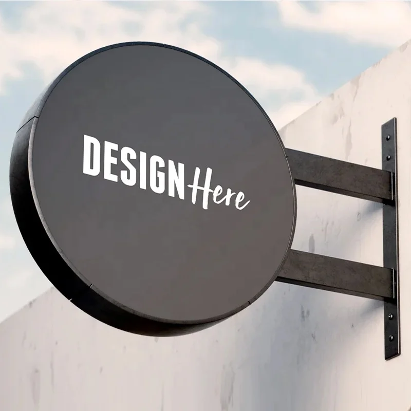 Round Light Box Signage Indoor Acrylic Led Light Box Logo Outdoor Led Light Box Sign