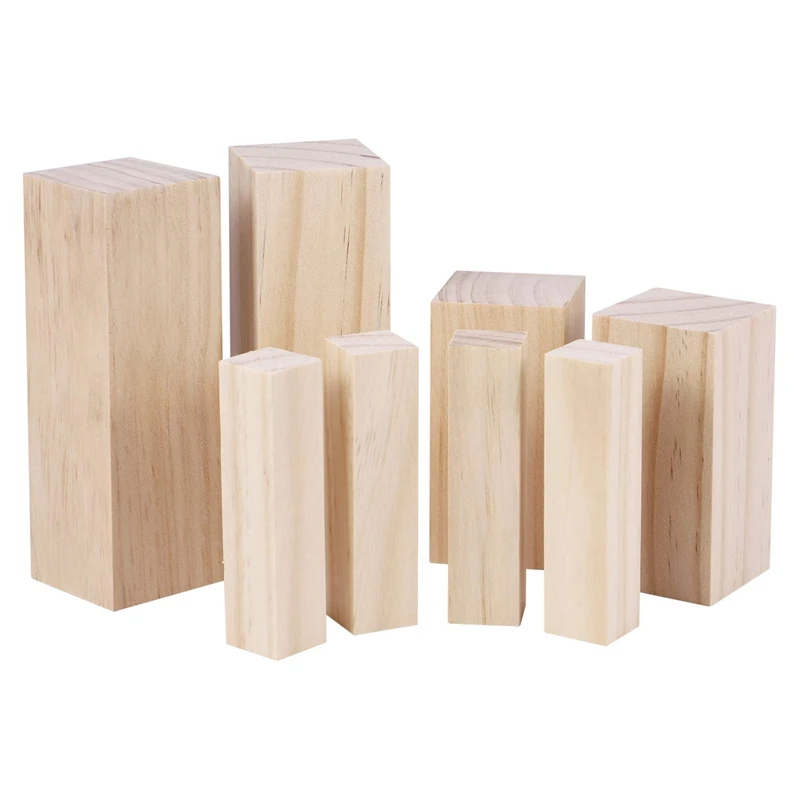 

8Pcs Basswood Natural Carving Wood Blanks, Balsa Wood, Untreated, For Children, Adults, Craft, DIY Carving
