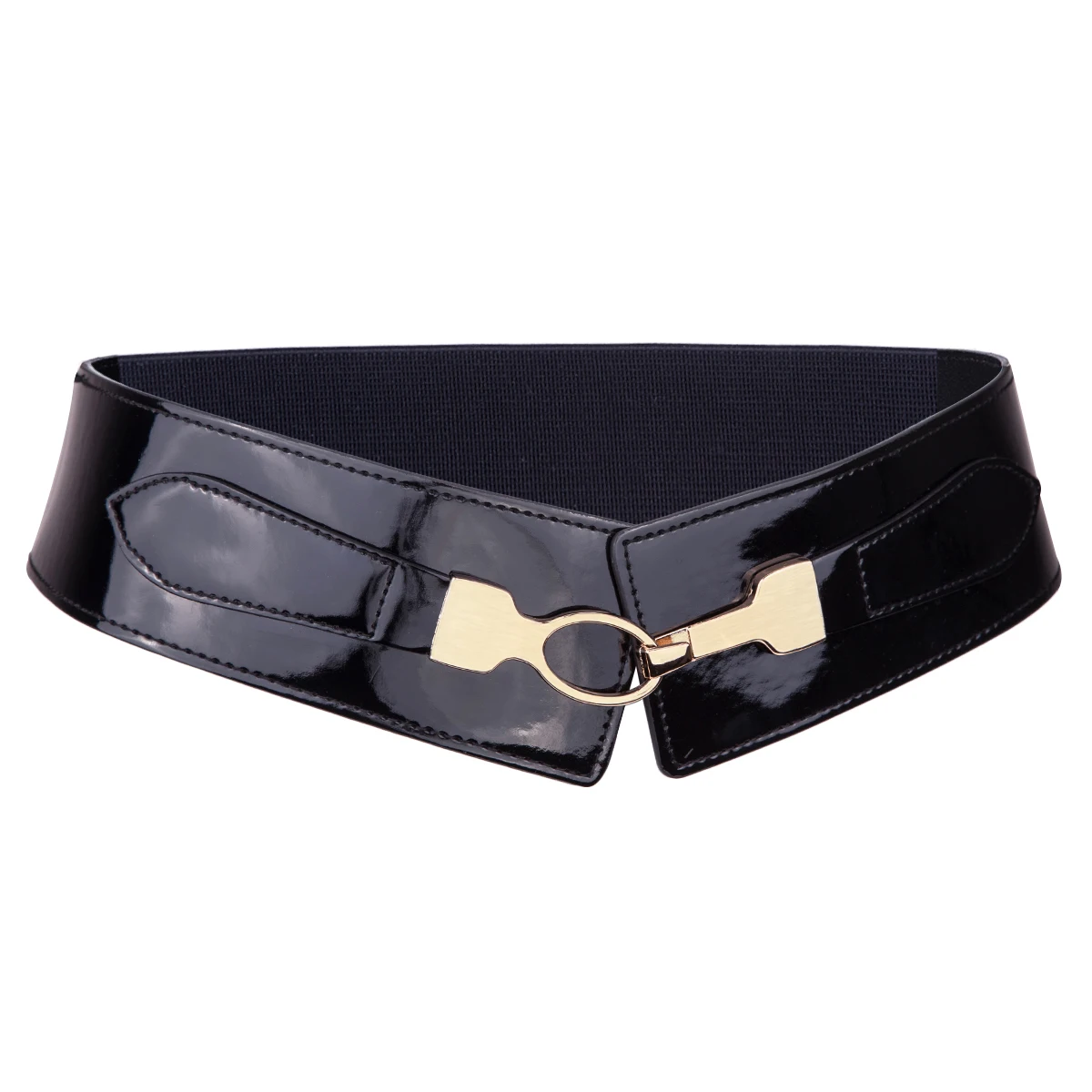 Chic Female Fashion Black Waistband Wide Waist Elastic Stretch Belt For Women Cinch Waistband Dress Coat Clothing Accessories