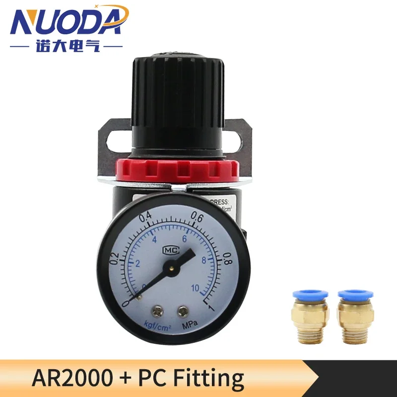 

AR2000 1/4 "резьба BSP пневматический воздушный компрессор регулятор давления редукционный клапан 4 мм 6 мм 8 мм 10 мм 12 мм соединительные фитинги