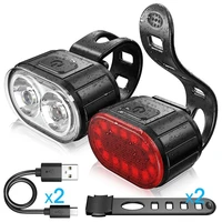 bike light bicycle front rear lights usb charge headlight cycling taillight bicycle lantern bike accessories lamps