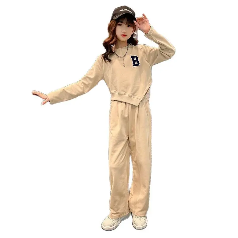 

Весенне-осенний детский спортивный костюм в полоску, толстовка с капюшоном для девочек + спортивные брюки, детские комплекты из 2 предметов с длинным рукавом, женская одежда